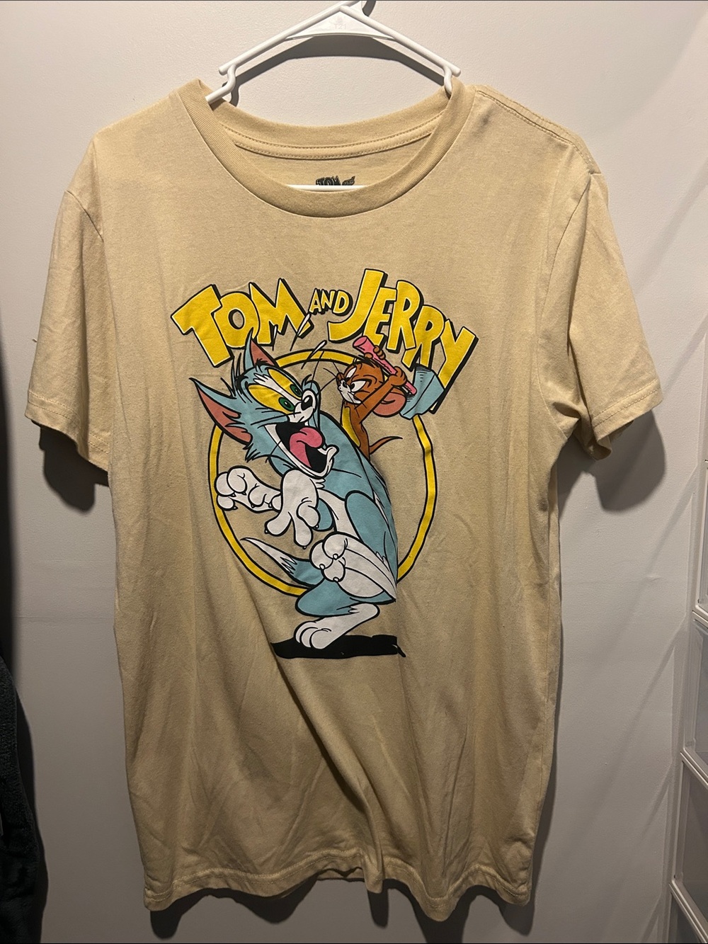 Tom and Jerry Graphic Short Sleeve Tee - Beige